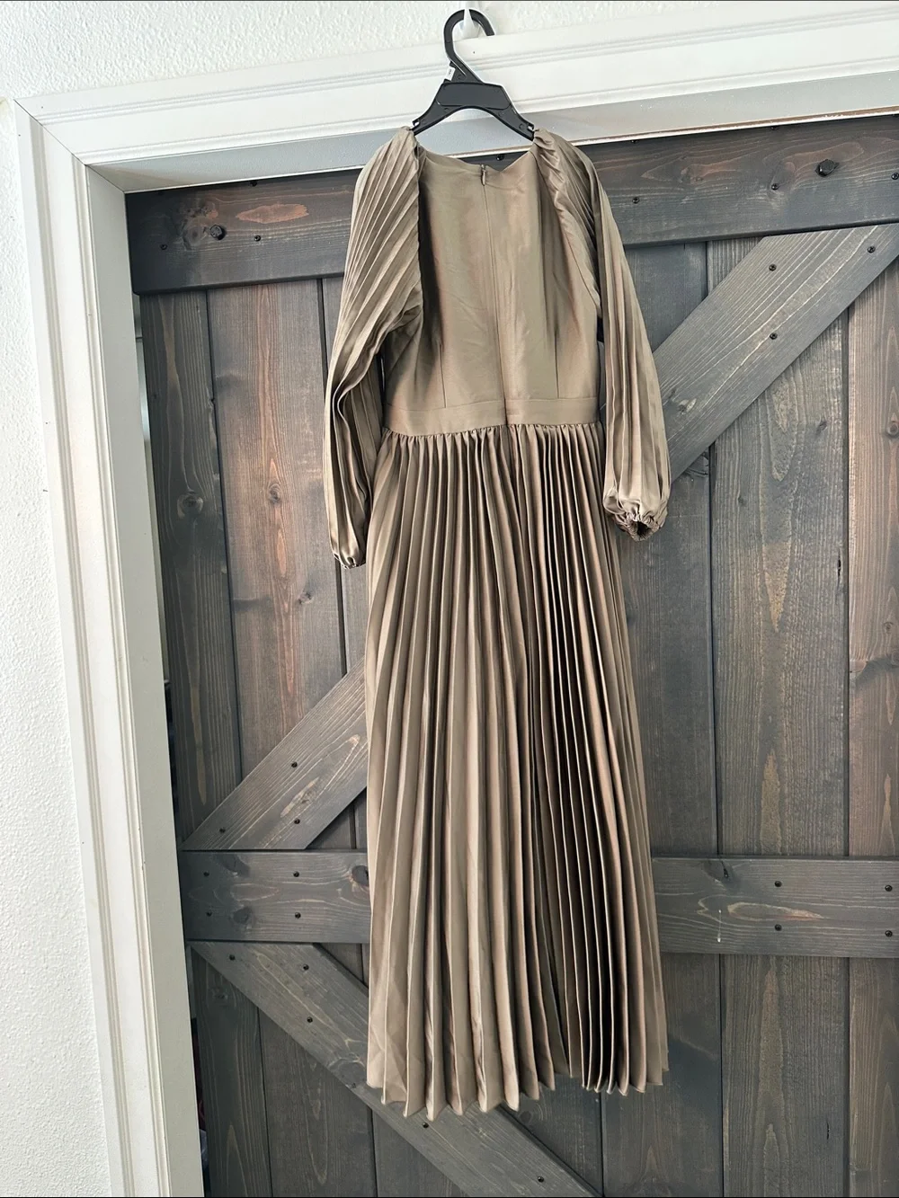 Dainty Jewells Taupe Pleated Maxi Dress